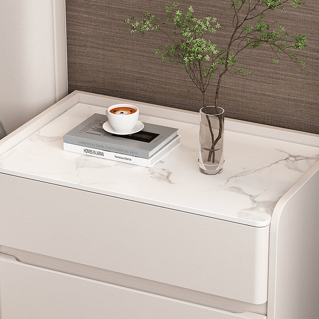 Agustina Modern Bedside Table, Wooden Bedside Table, Cream - Miola