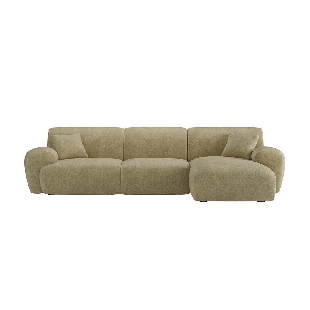 Khatri Three Seater Corner Sofa, Chenille - Miola