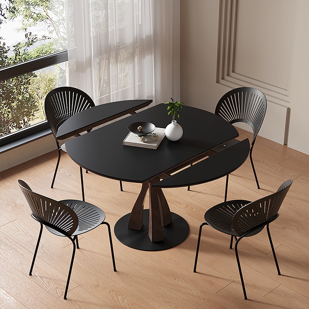 Caruso Round Extending Dining Table, Sintered Stone, White - Miola
