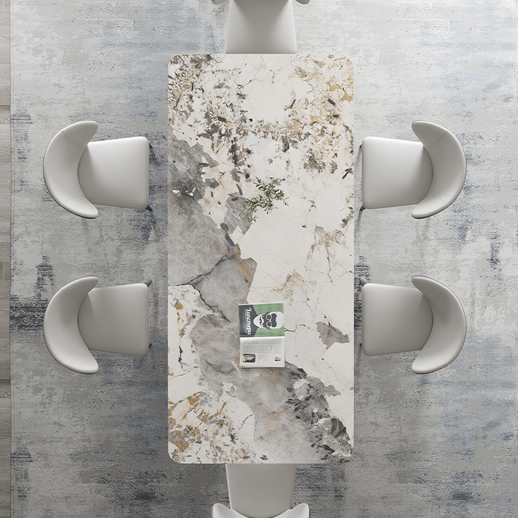 Vera Dining Table & Chairs, Sintered Stone, White - Miola
