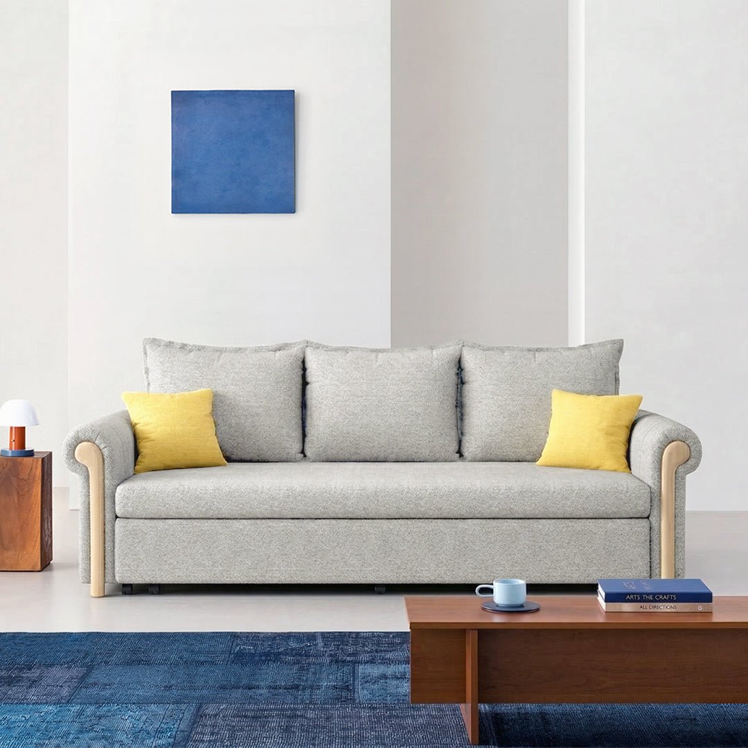 Braylene Two Seater Sofa Bed, Linen - Miola