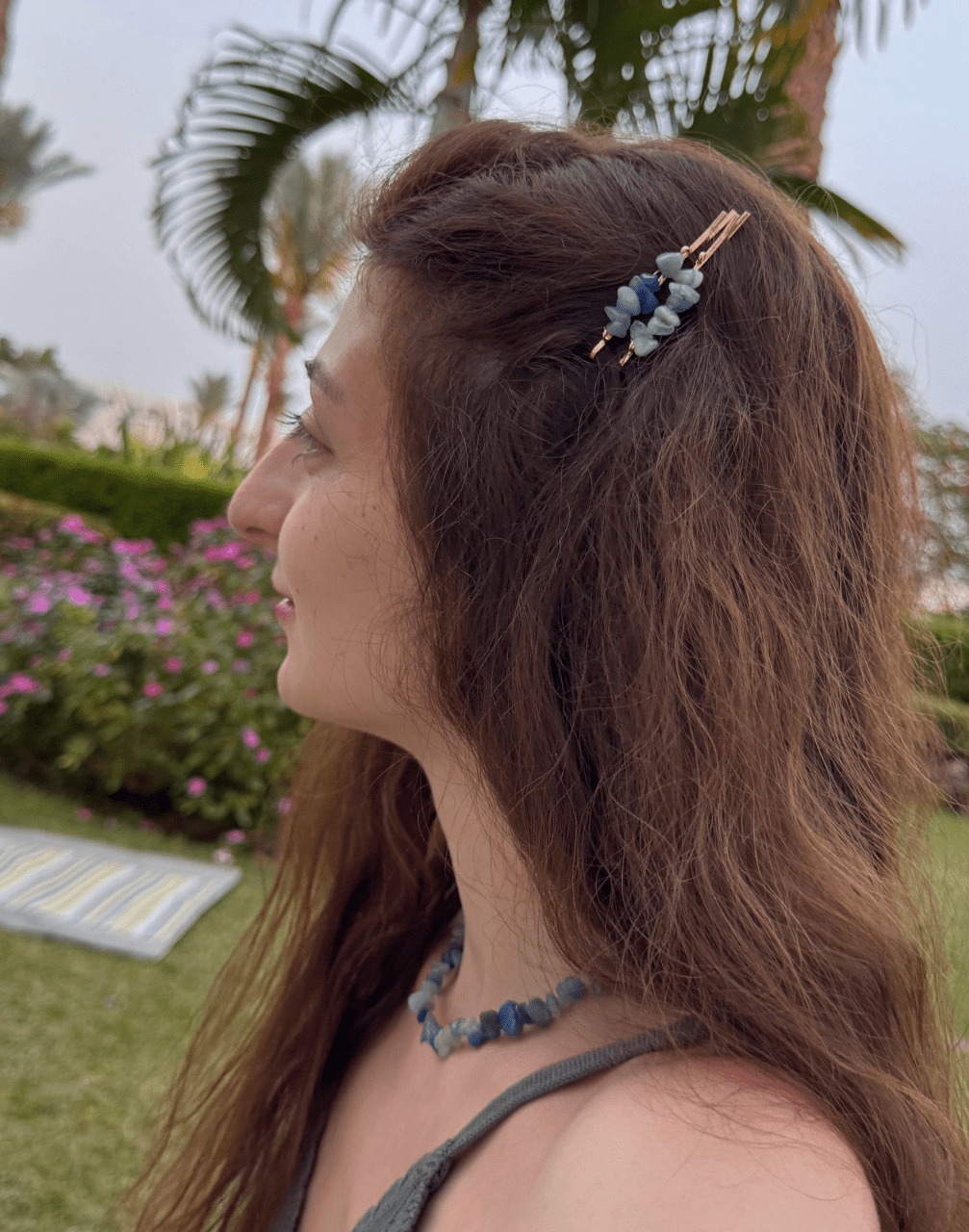 Stone Pins/ Blue / Hair Pins - Miola