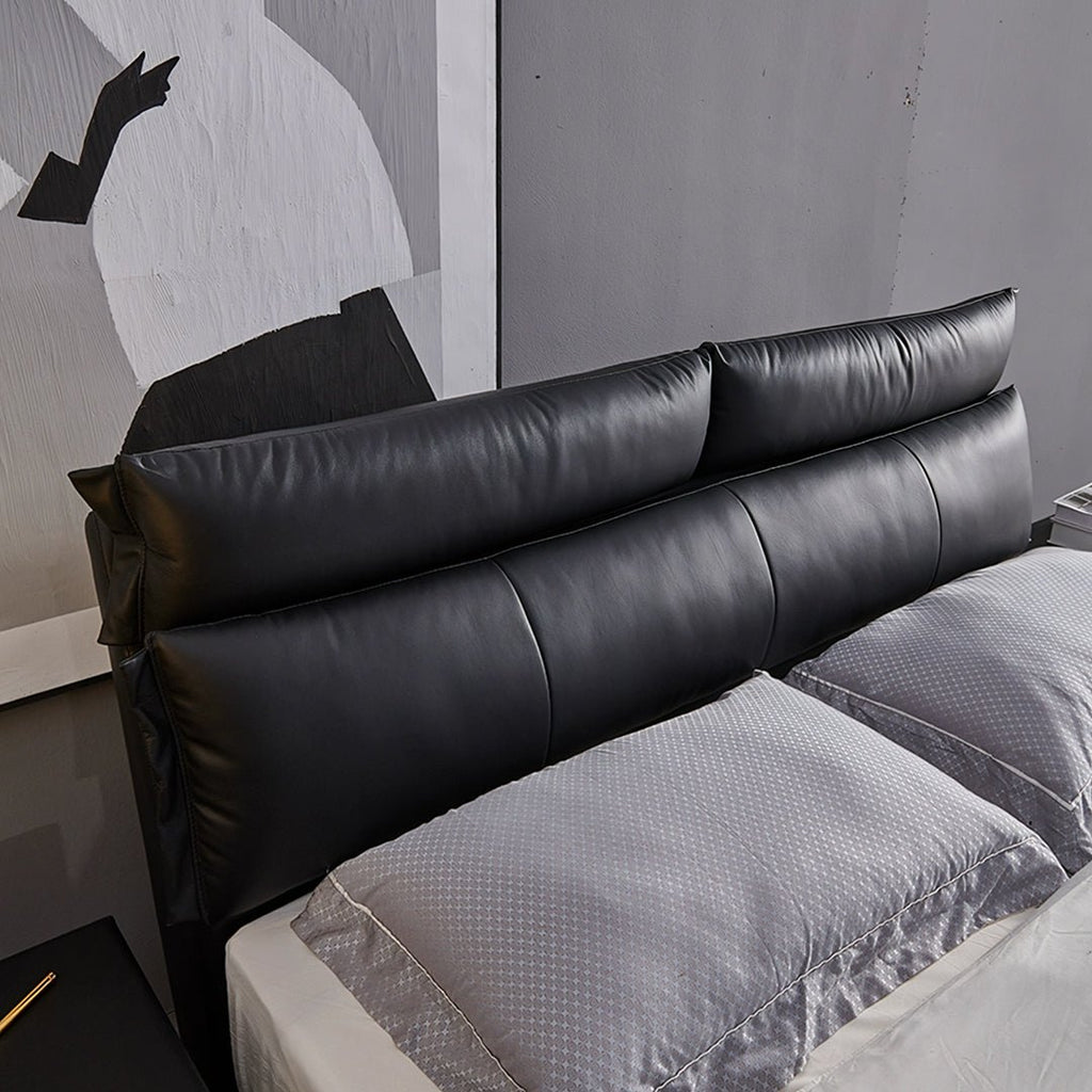 Luca King Size Superking Size Bed, Leather - Miola