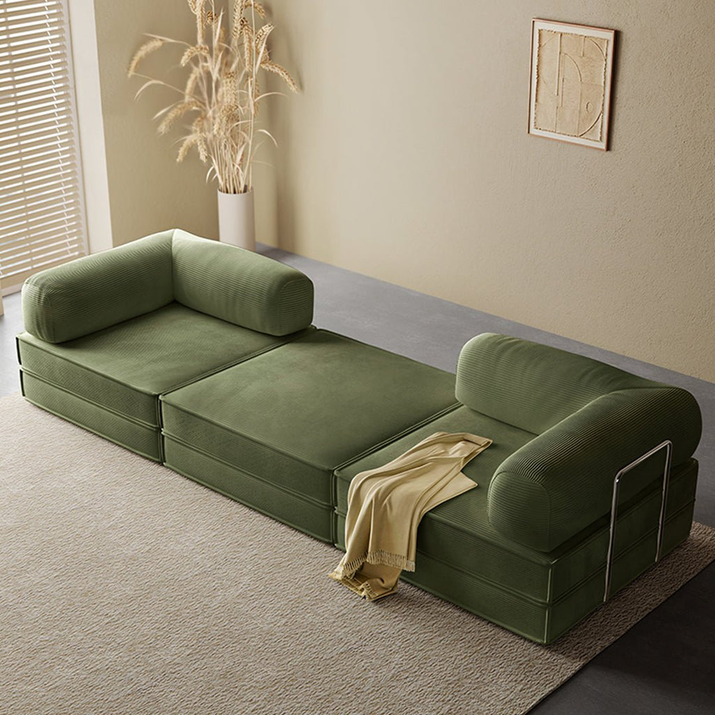 Van Buren Foldable Lazy Sofa Bed, Corduroy - Miola