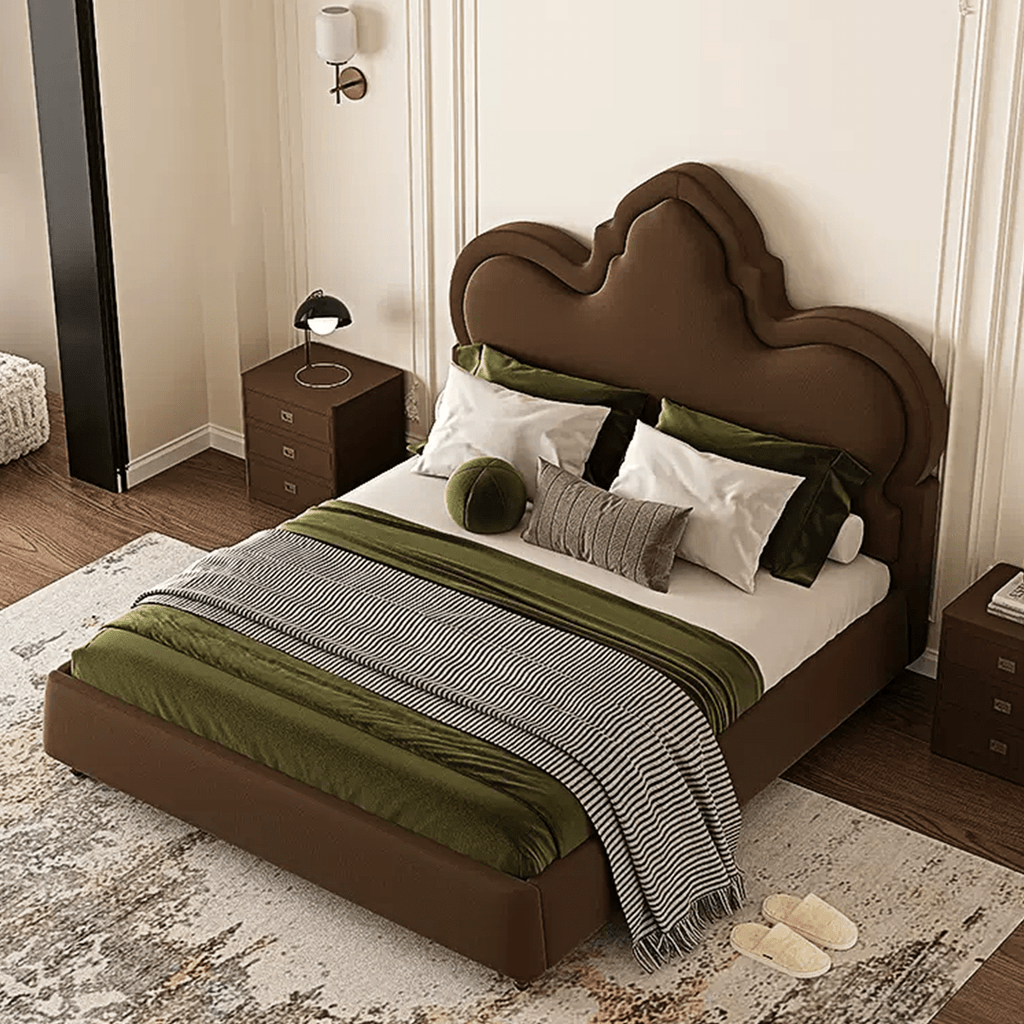 Thalia Wingback King Size Bed, Double Bed - Miola