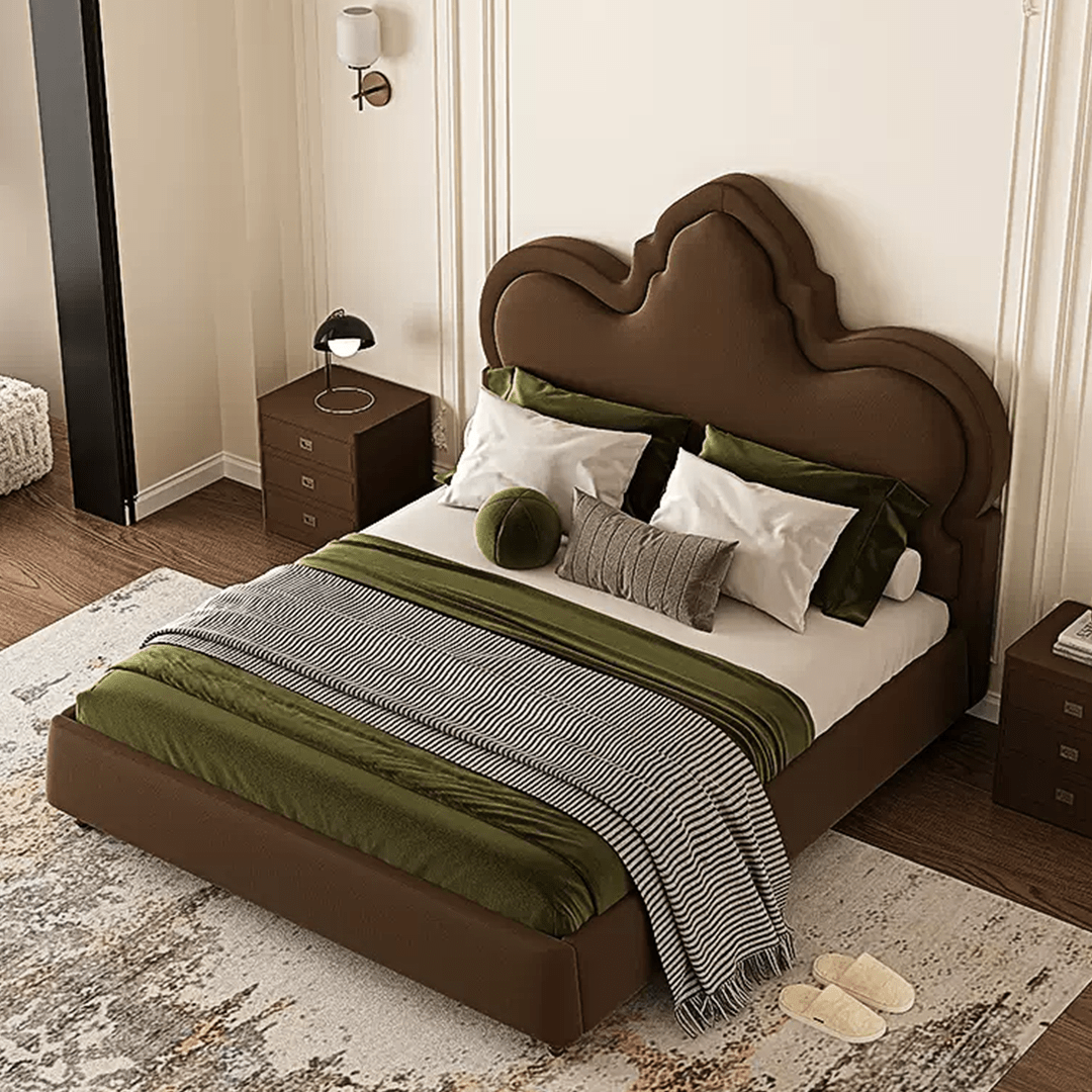 Thalia Wingback King Size Bed, Double Bed - Miola