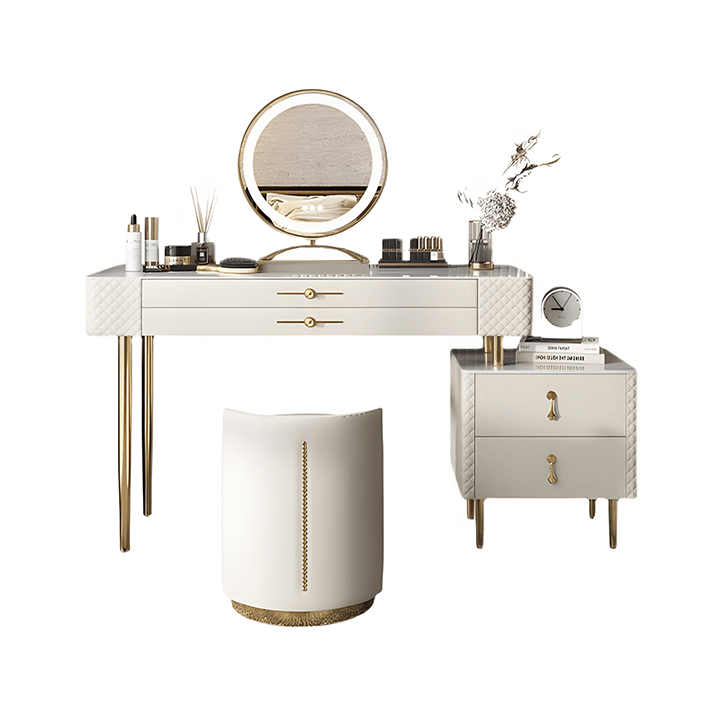 Prestigio Dressing Table With LED Mirror, Cream - Miola