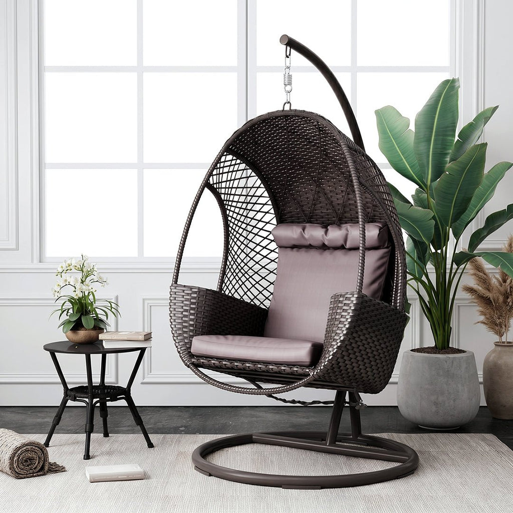 Cottle Rattan Garden Hanging Egg Chair with Stand, Indoor/ Outdoor Furniture - Miola
