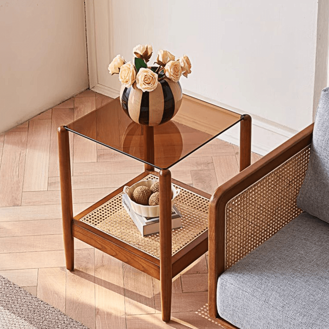 Pamela Wood Coffee Table, Rattan - Miola