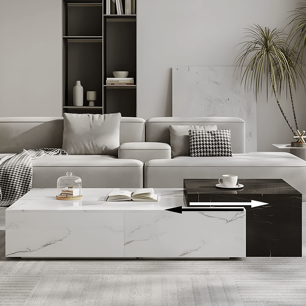 Erato Rectangle Nesting Coffee Table Set, Extendable - Miola