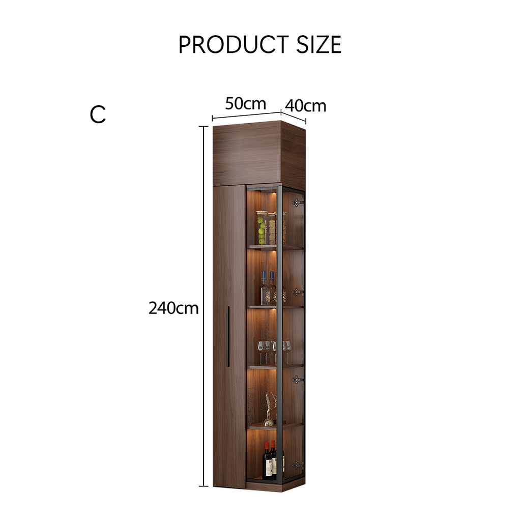 Wavecrest Cocktail Cabinet, Bar With Doors, Wood - Miola