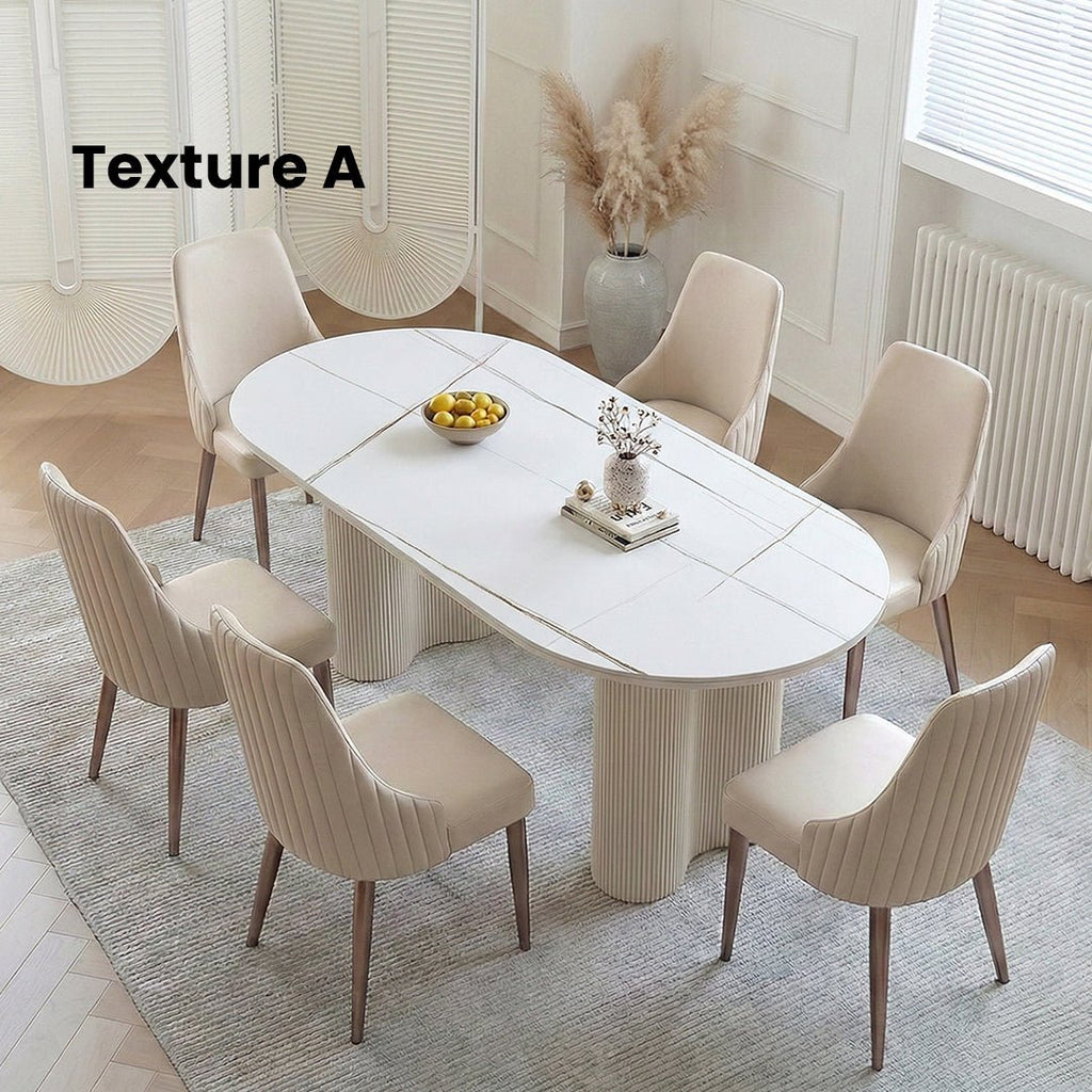 Peru Oval Dining Table, White - Miola