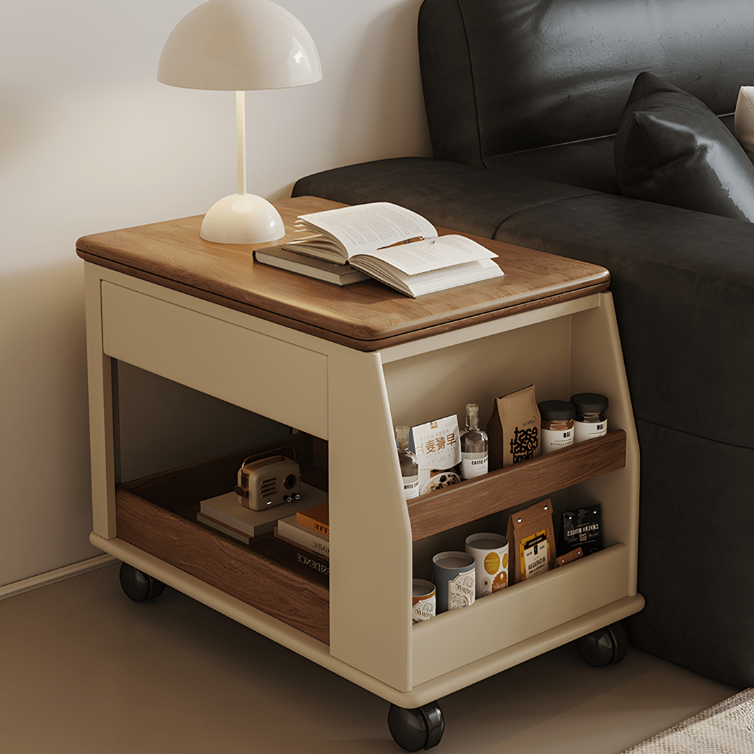 Ruiz Small Coffee table, Lift Up Coffee Table With Storage & Casters - Miola