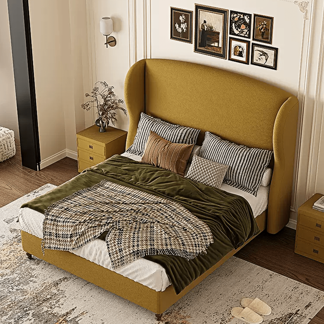 Amara Wingback Double Bed, King Size - Miola