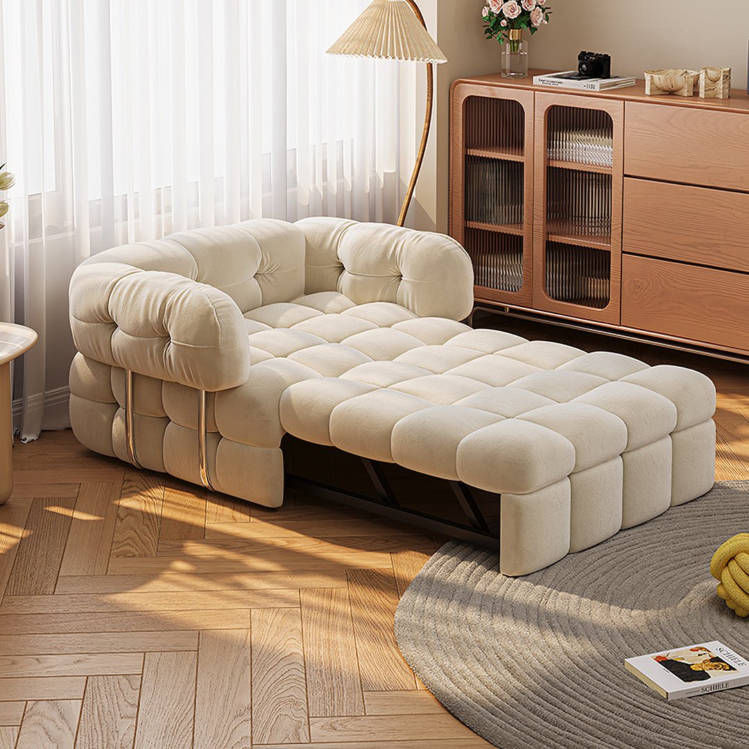 Rojas Single Sofa Bed, Armchair Sofa Bed, Cream - Miola