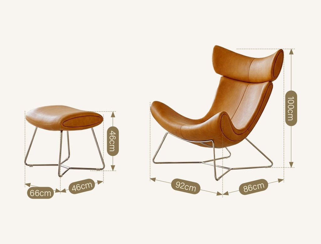 Imola Chair And Ottoman, Star Legs & Frame Legs - Miola