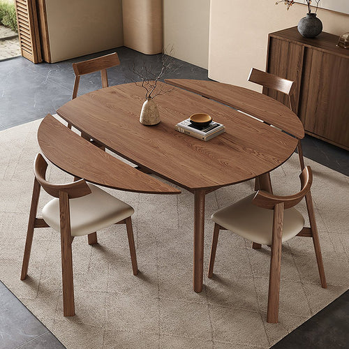 Aitken Round Folding Dining Table, Solid Wood - Miola