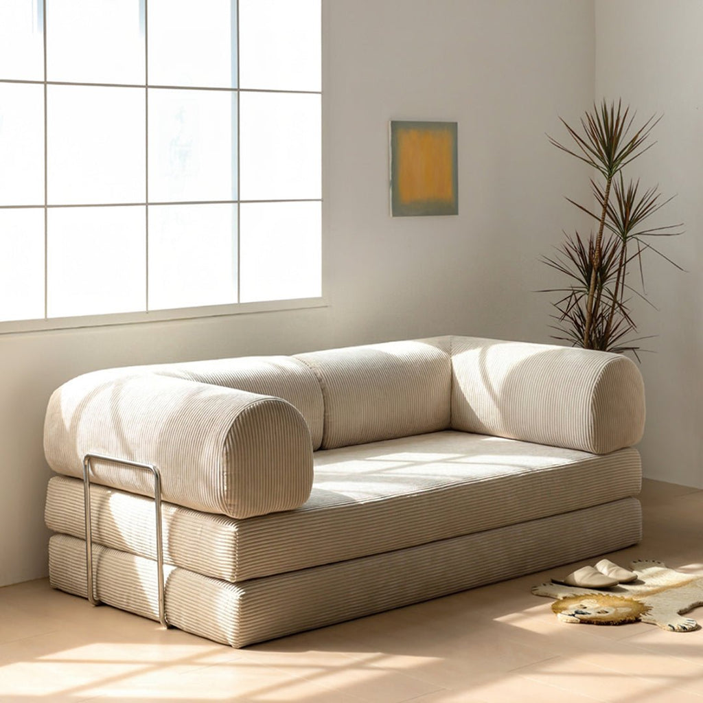 Bacardi Foldable Lazy Sofa Bed For Lounging, Corduroy - Miola