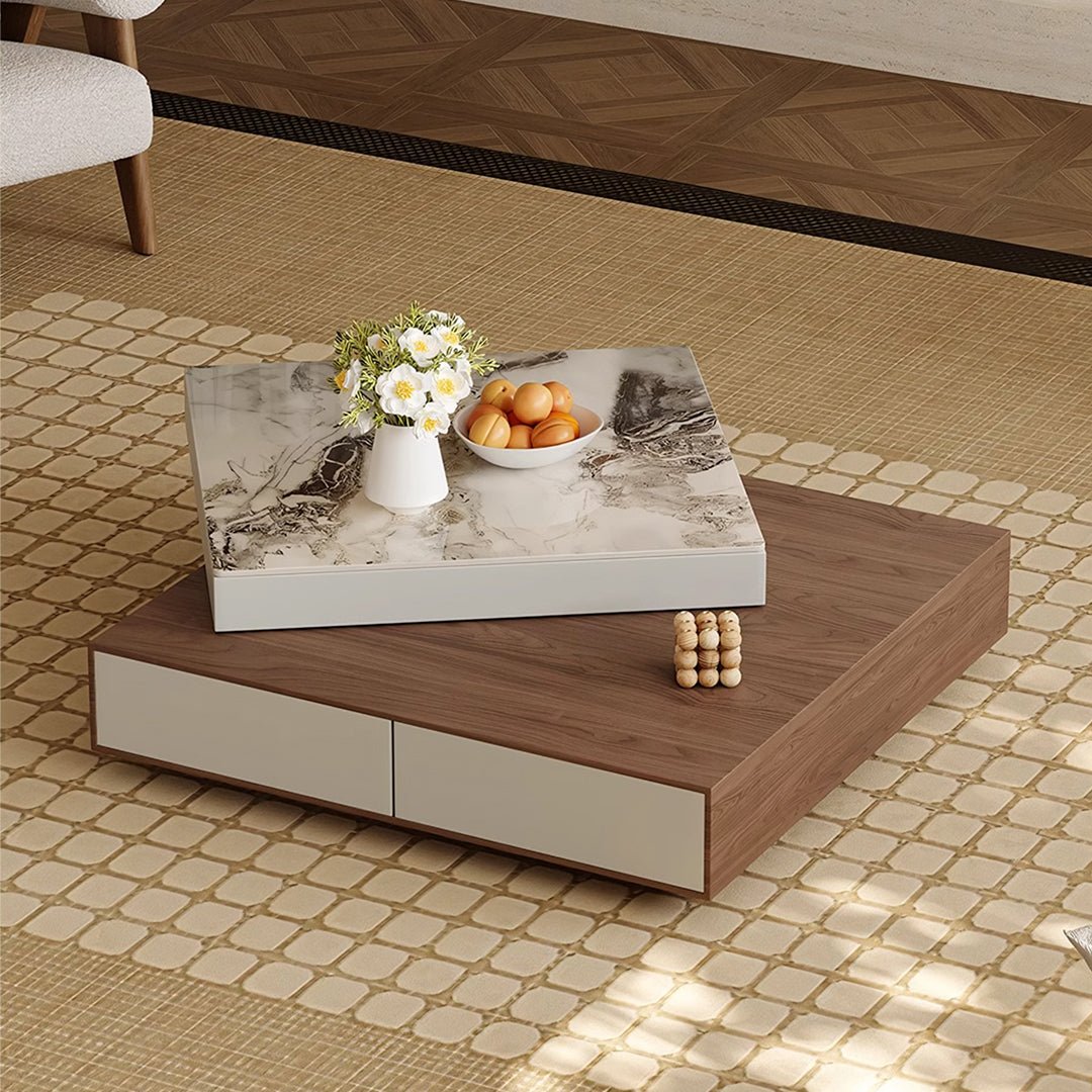 Grimaldi Extendable Coffee Table, Square Coffee Table - Miola