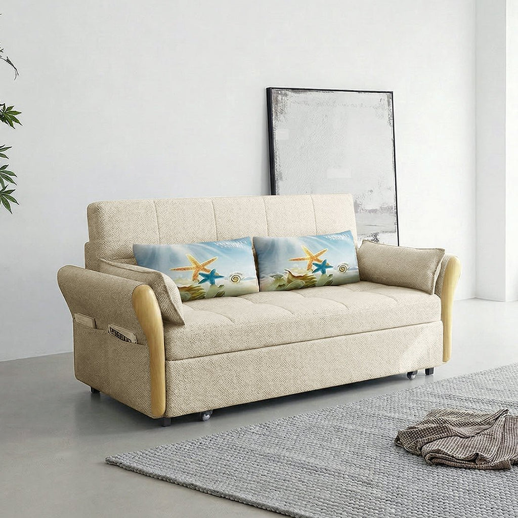 SB152 Two Seater Sofa Bed, Blue - Miola