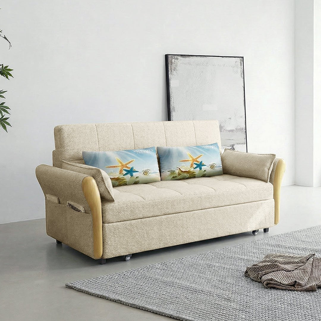 SB152 Two Seater Sofa Bed, Blue - Miola