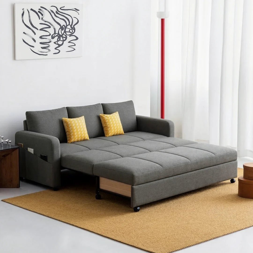 Gabriel Two Seater Sofa Bed, Linen - Miola