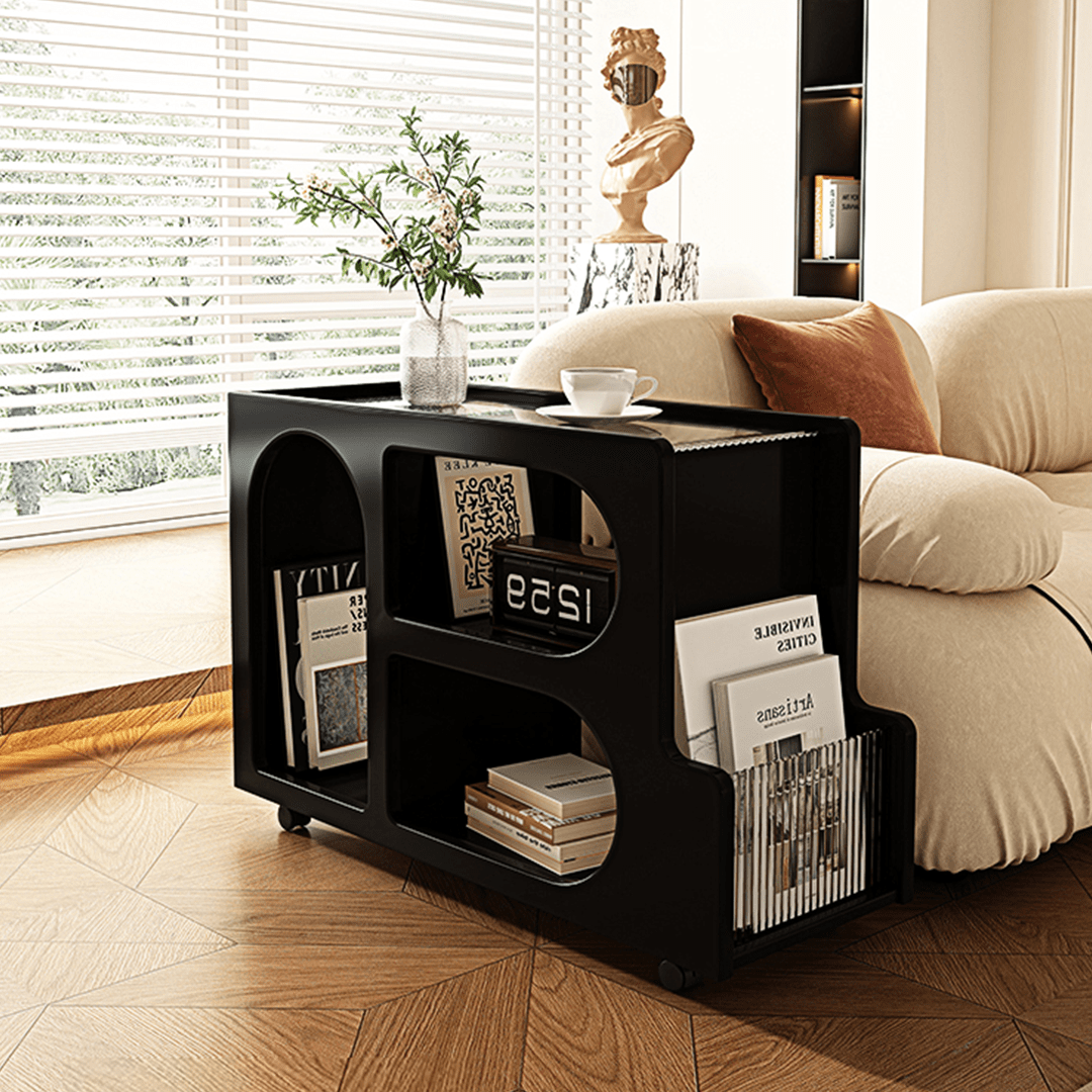 Thaddeus Trolley Style Side Table, Wood - Miola