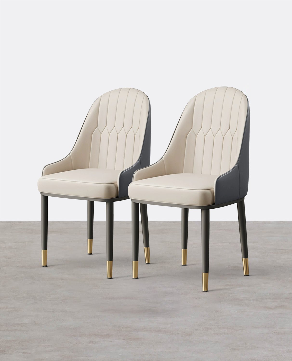A Set of 2 Scott Dining Chairs, PU Leather - Miola