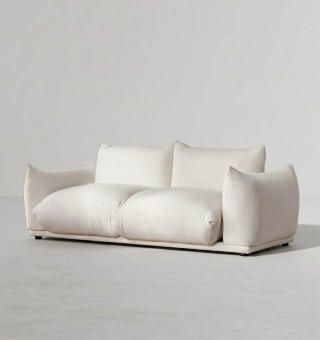 Isabella Two Seater, Three Seater Sofa, Boucle Or Velvet, White - Miola