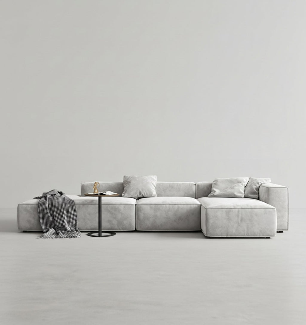 Yetta Three Seater, Four Seater Sofa, Corner Sofa, Grey Velvet - Miola