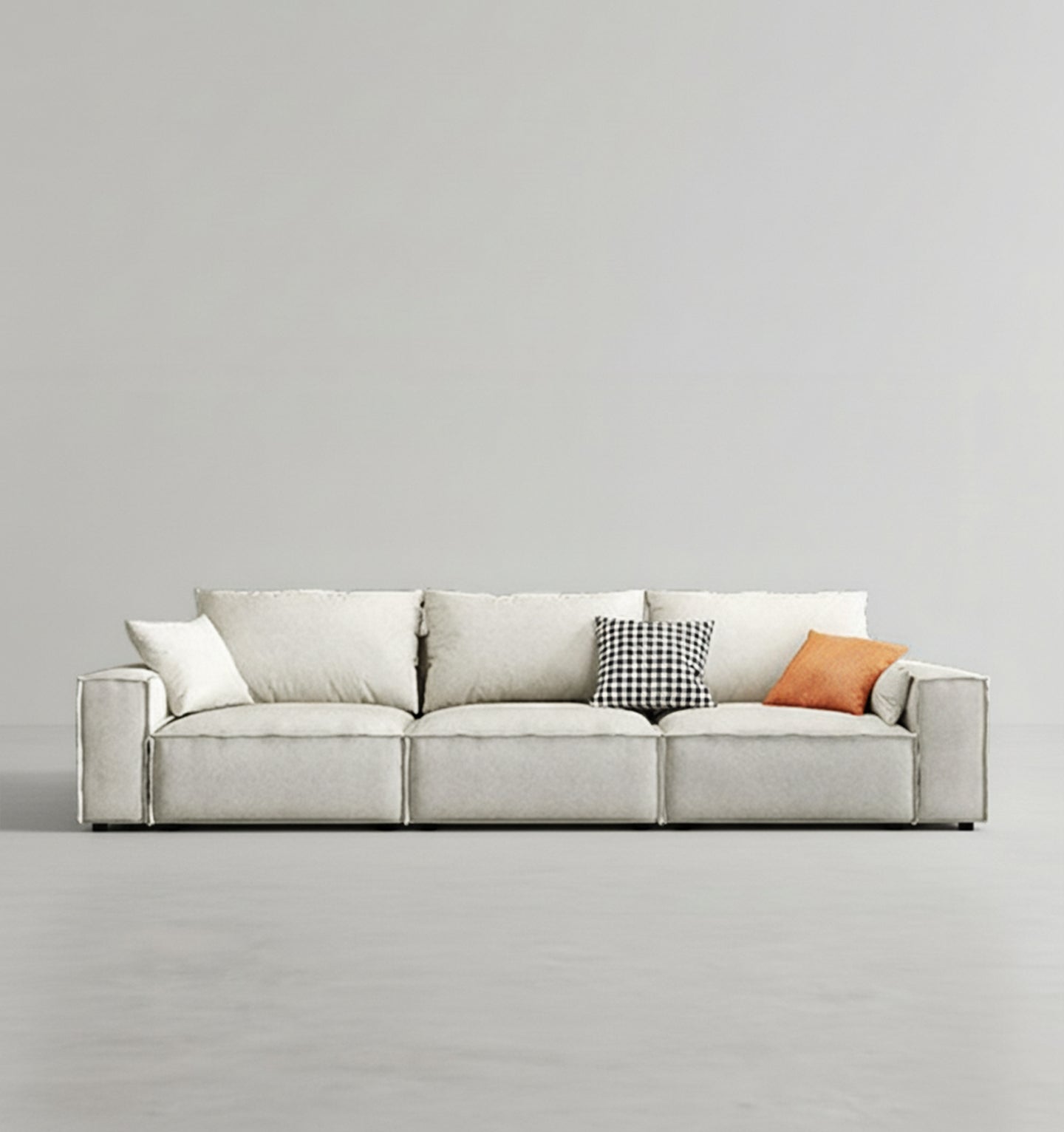 R67 Anselm Three Seater Sofa, Leathaire - Miola