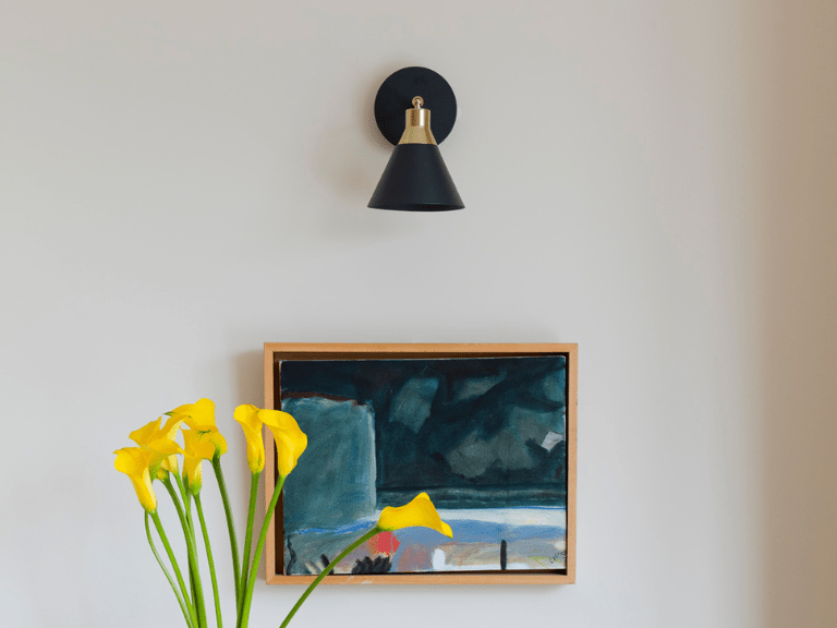 Charcoal grey cone wall light - Miola