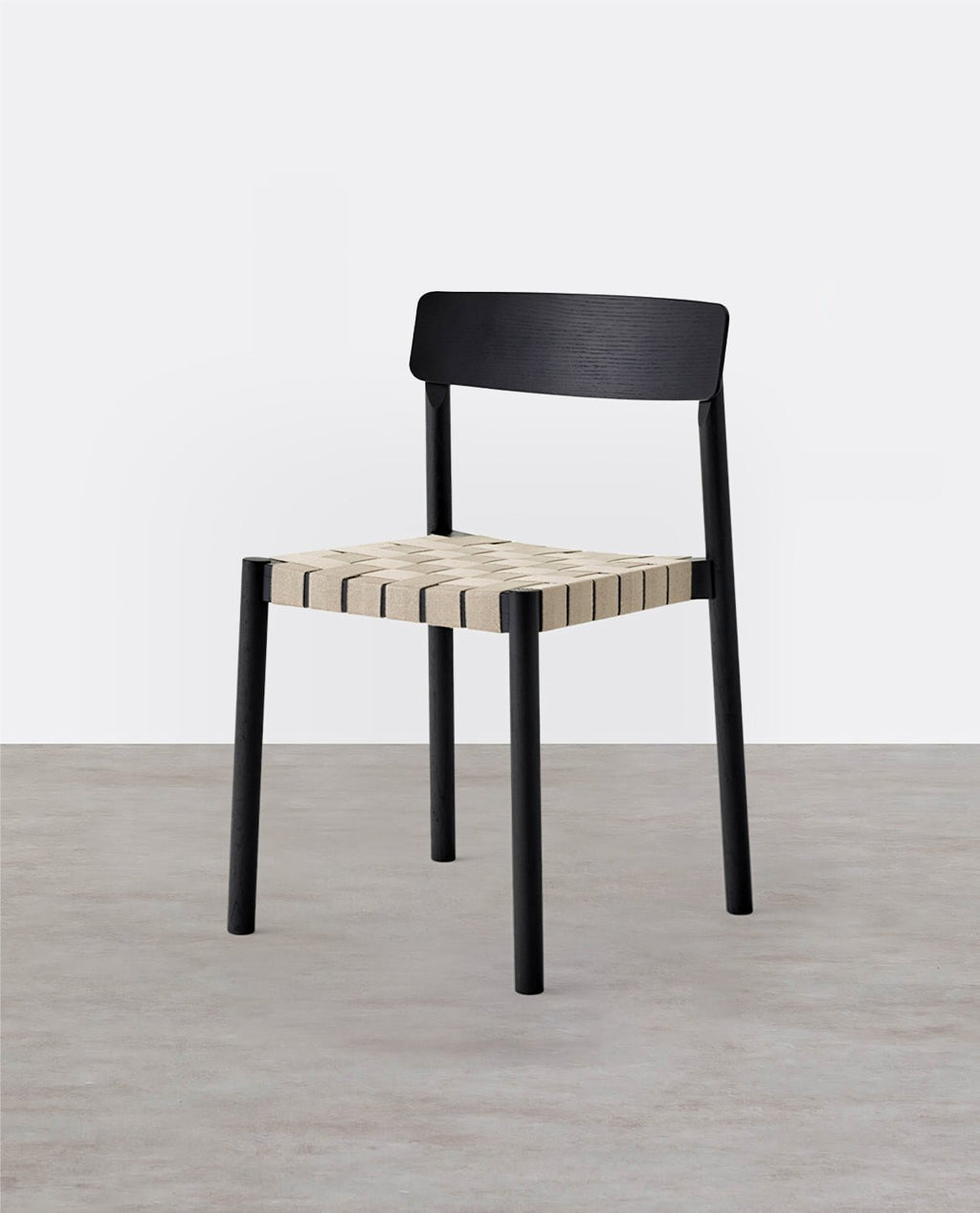 Eden Dining Chair, Black, Solid Wood & Linen - Miola