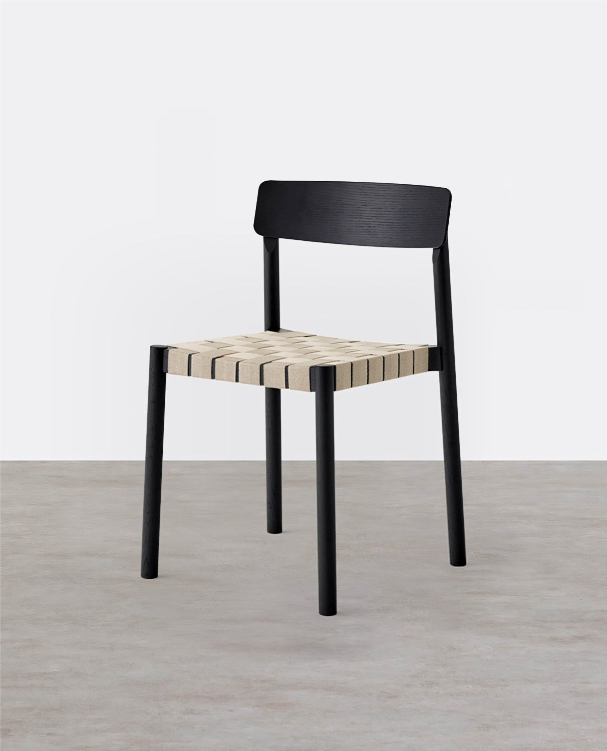 Eden Dining Chair, Black, Solid Wood & Linen - Miola