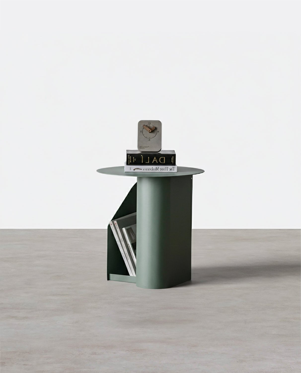 M39 Green Side Table With Side Storage - Miola