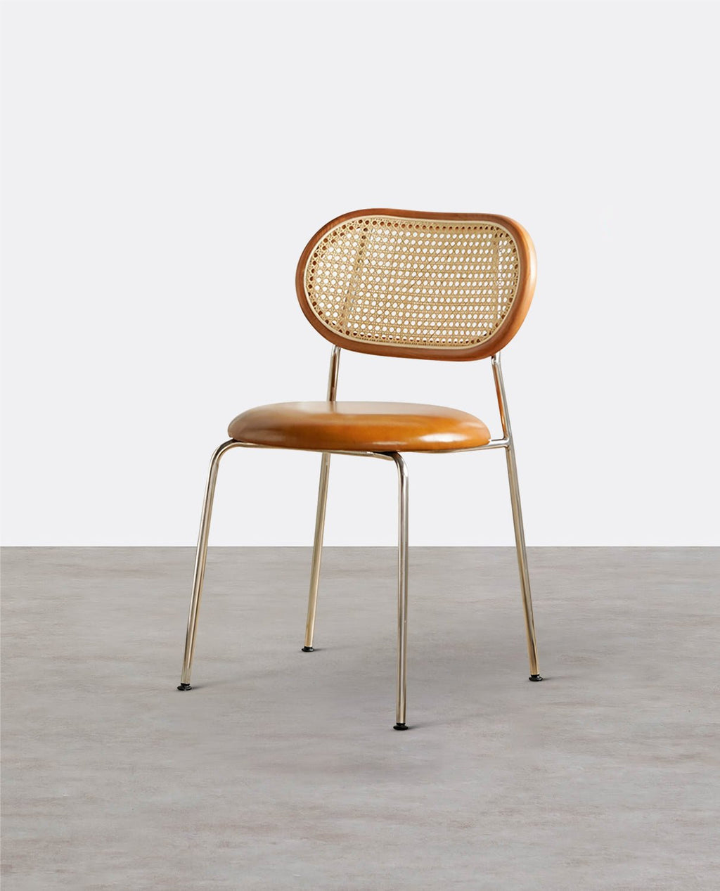 Ozzie Rattan Dining Chair, Round Seat Pad - Miola