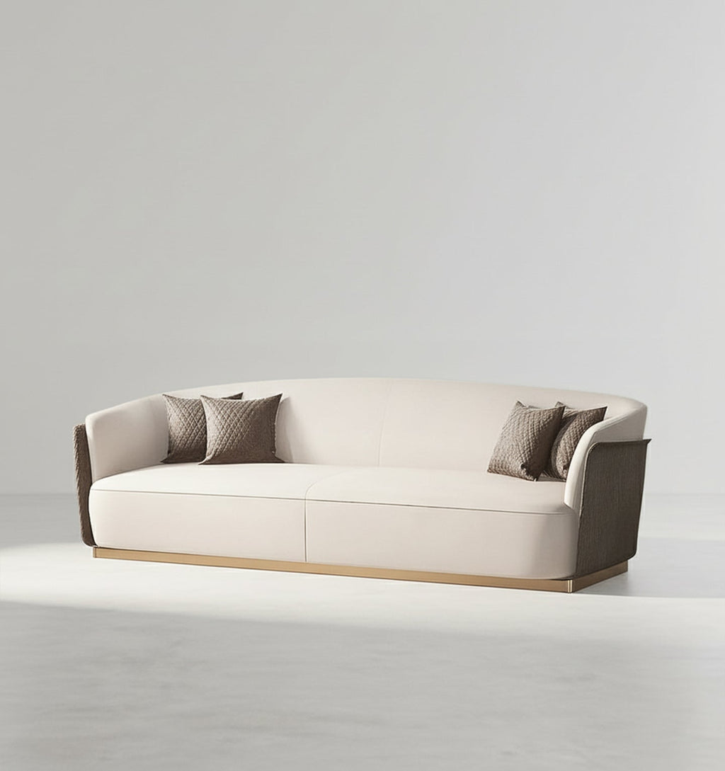 Demure Three Seater Sofa, Velvet - Miola