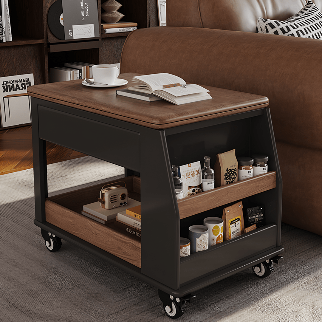Ariana Lift Up Table, Foldable Coffee Table With Storage & Casters - Miola
