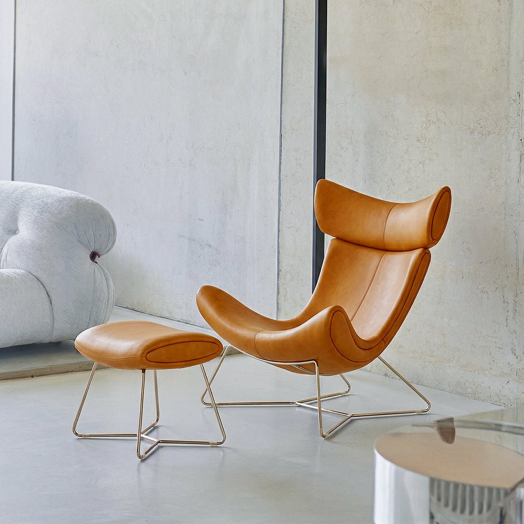 Imola Chair And Ottoman, Star Legs & Frame Legs - Miola