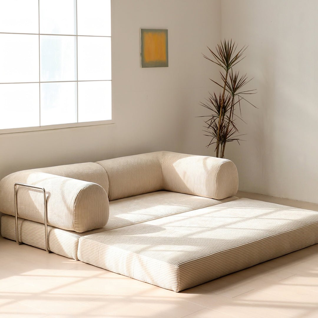 Bacardi Foldable Lazy Sofa Bed For Lounging, Corduroy - Miola