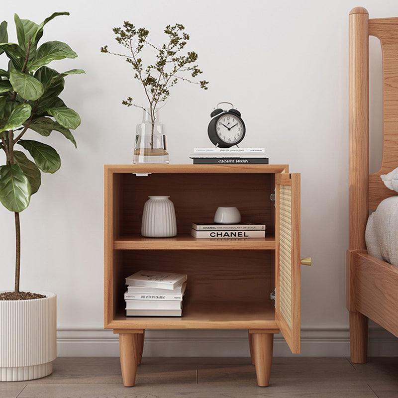 Tableau Rattan Bedside Table, Solid Wood - Miola