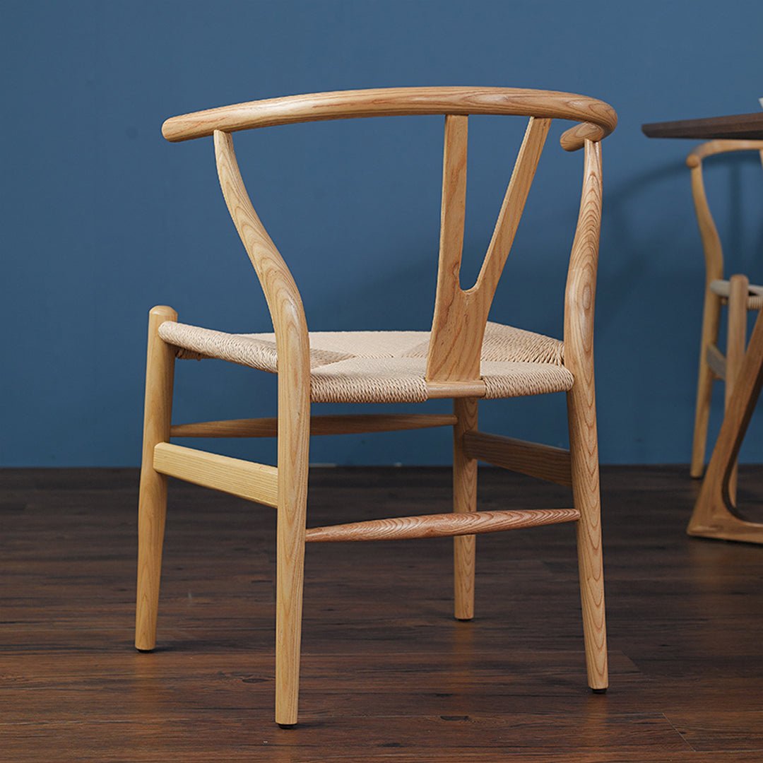 Gupta Dining Chair, Solid Wood & Rattan, Oak - Miola
