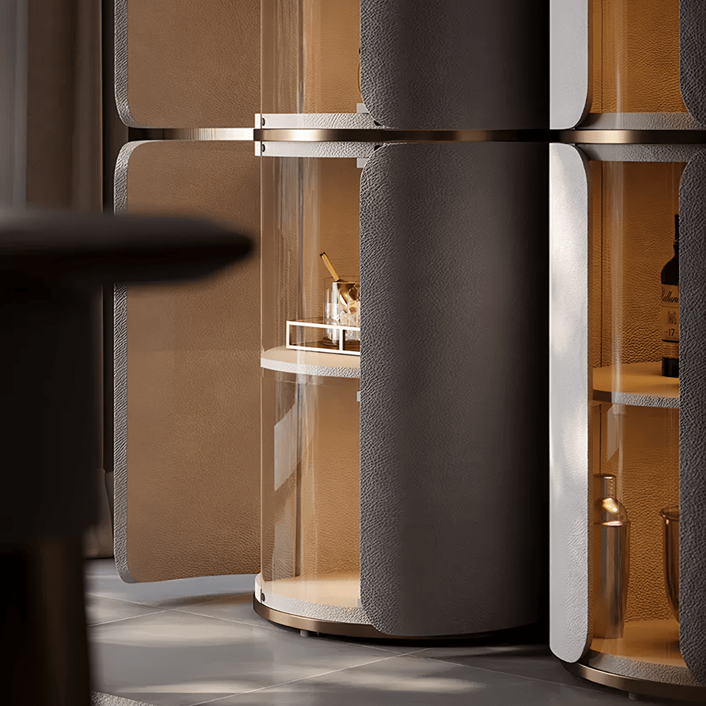 Triton Wine Rack And Wine Cabinet, Leather - Miola