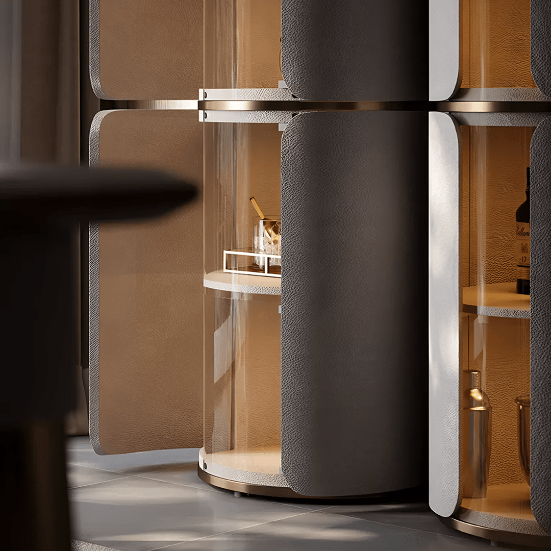 Triton Wine Rack And Wine Cabinet, Leather - Miola