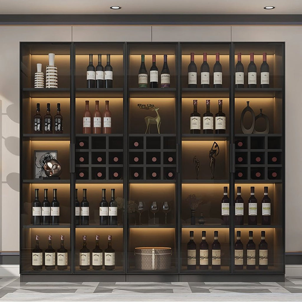 Hampshire I Wine Cabinet, Wine Storage With Glass Doors & Lights - Miola