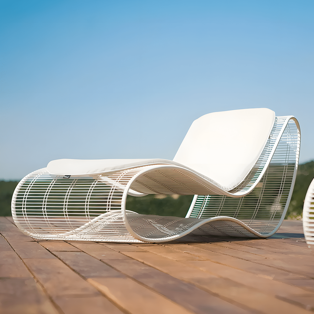 Oceana Sunbathing Bed, Sun Garden Lounger, White - Miola