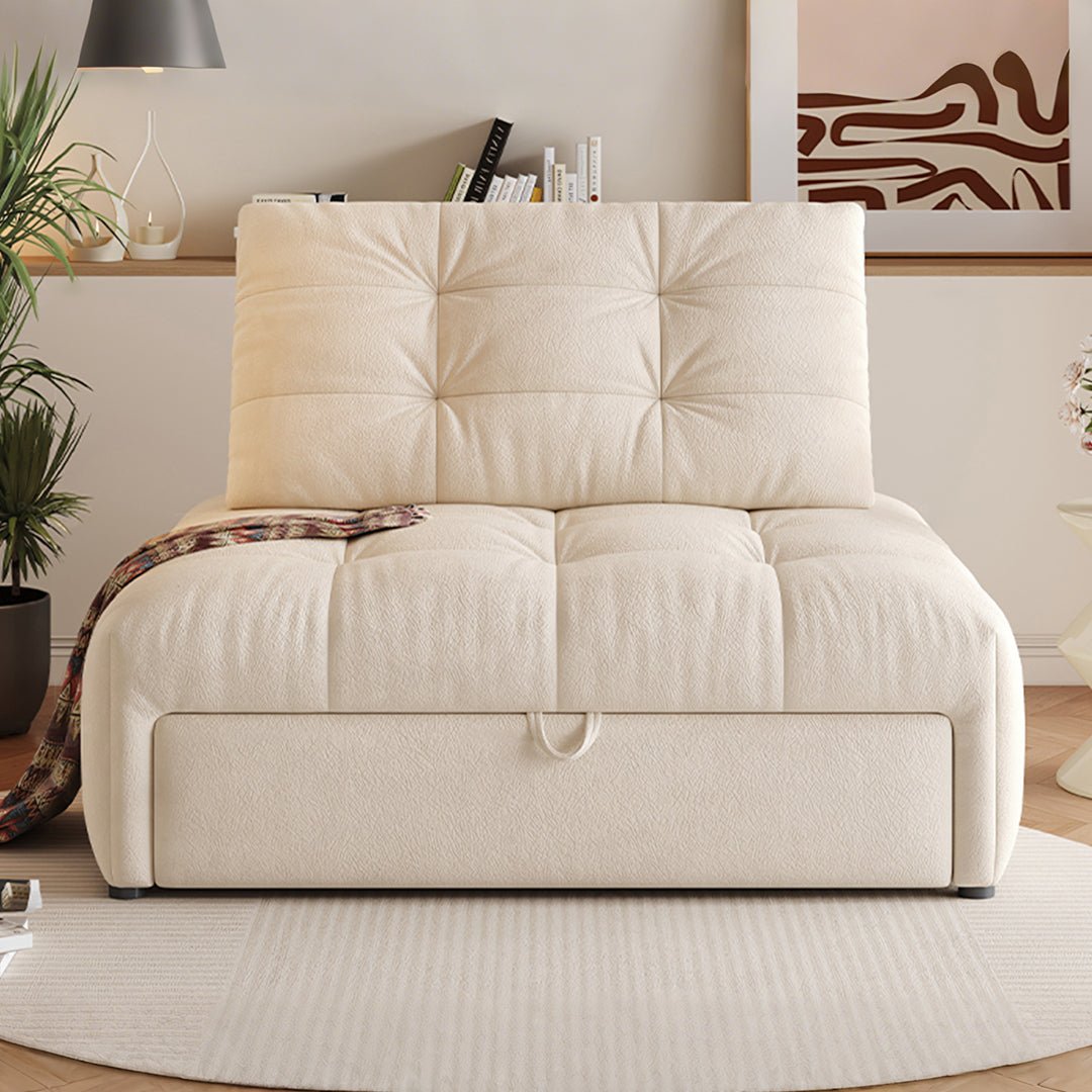 Alhassan Sleeper Armchair, Single Seater Bed, Leathaire - Miola