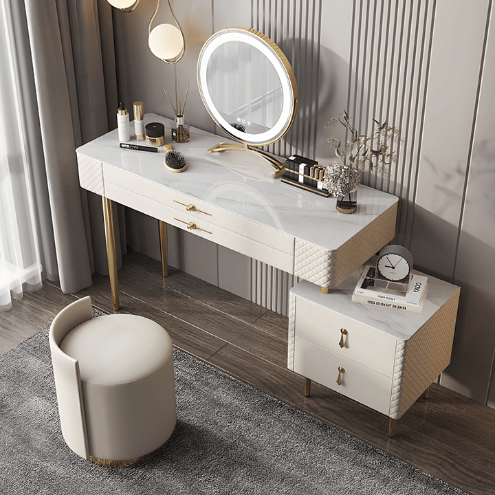 Prestigio Dressing Table With LED Mirror, Cream - Miola