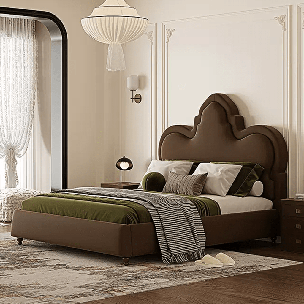 Thalia Wingback King Size Bed, Double Bed - Miola