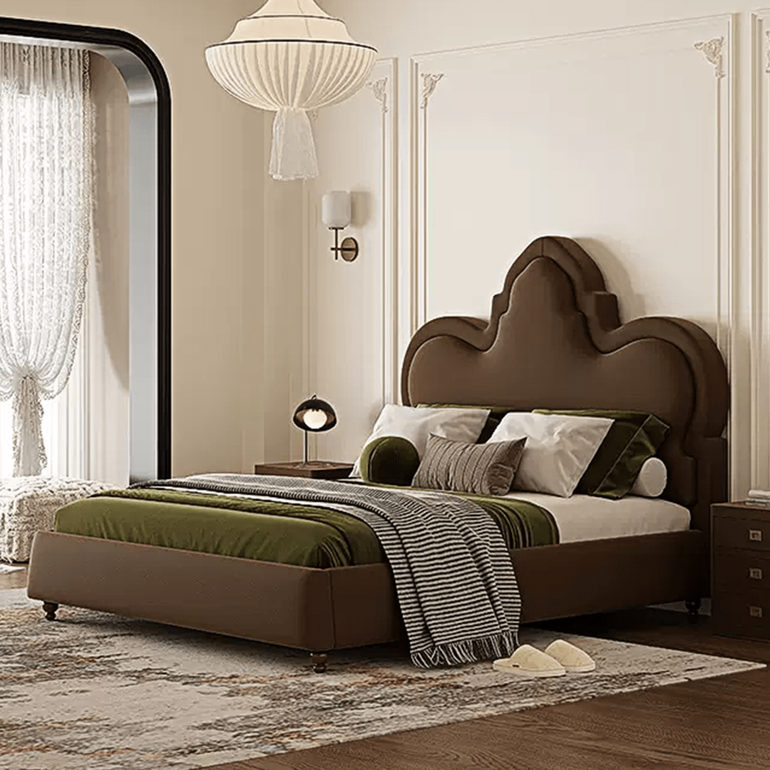 Thalia Wingback King Size Bed, Double Bed - Miola